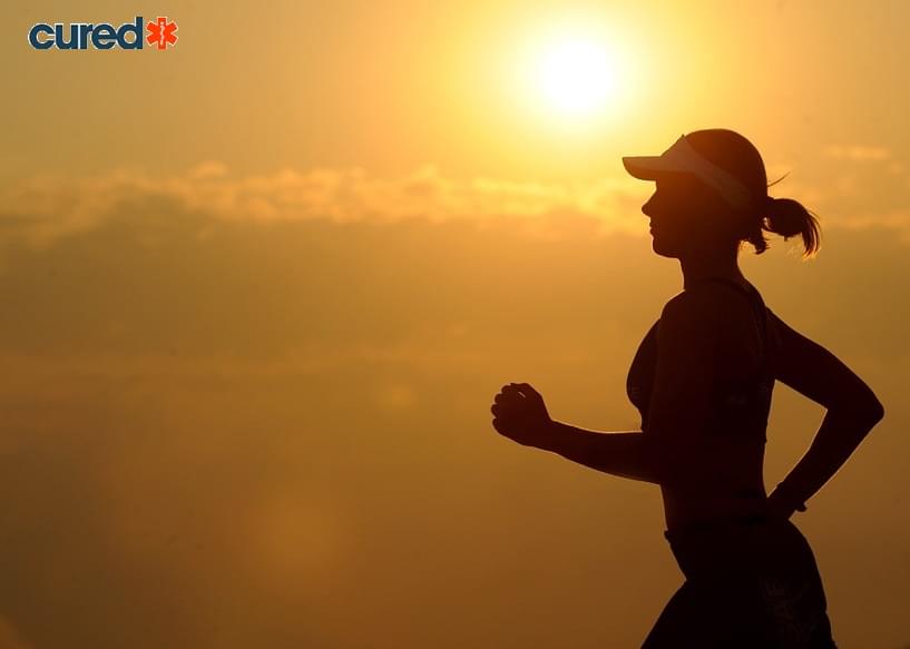 Woman running silhouette