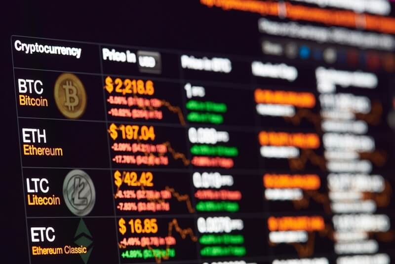 Cryptocurrency chart exchange to dollar rate on monitor