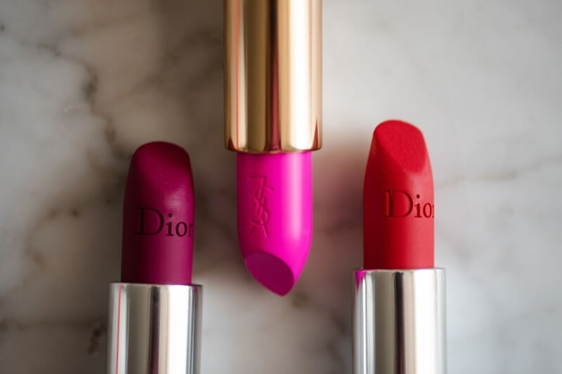 Dior lipstick in pink and red shade