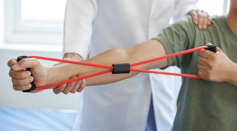 Parkinson's disease patients doing custom hand exercise