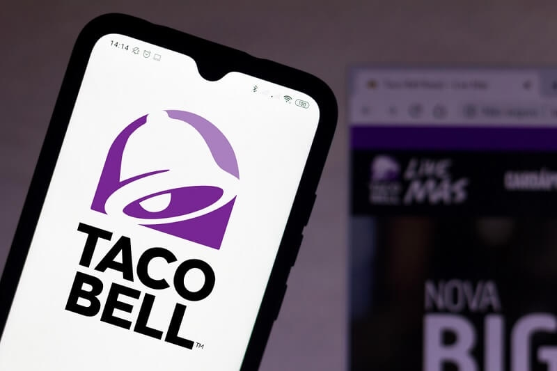 Taco bell app displayed on smartphone