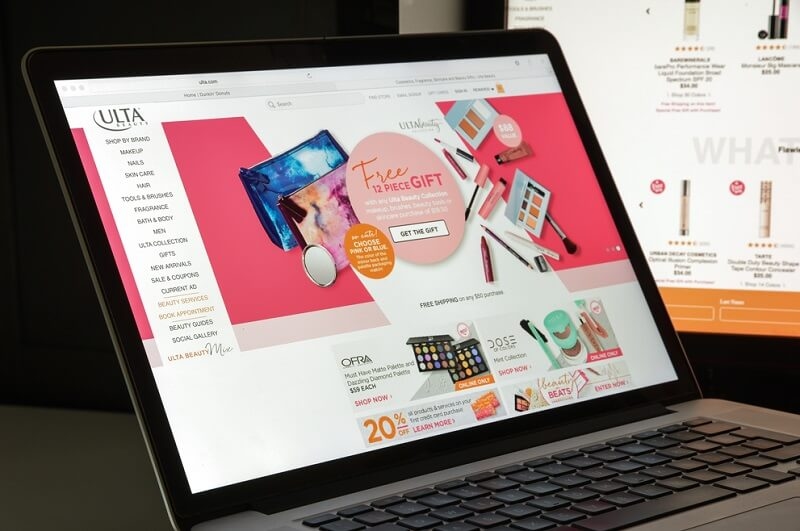 Ulta website homepage on a laptop