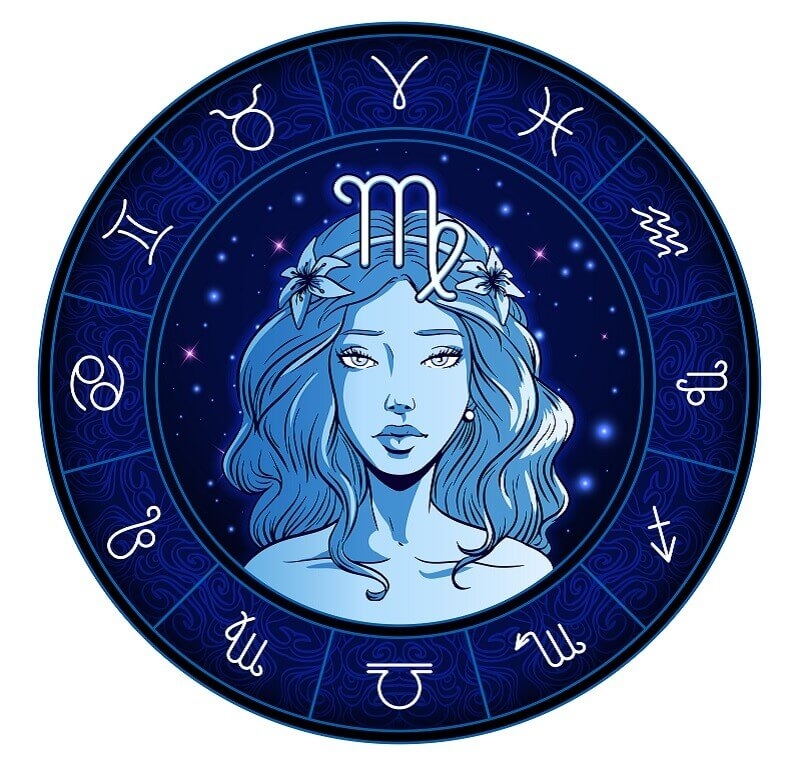 Virgo zodiac sign artwork with girl face