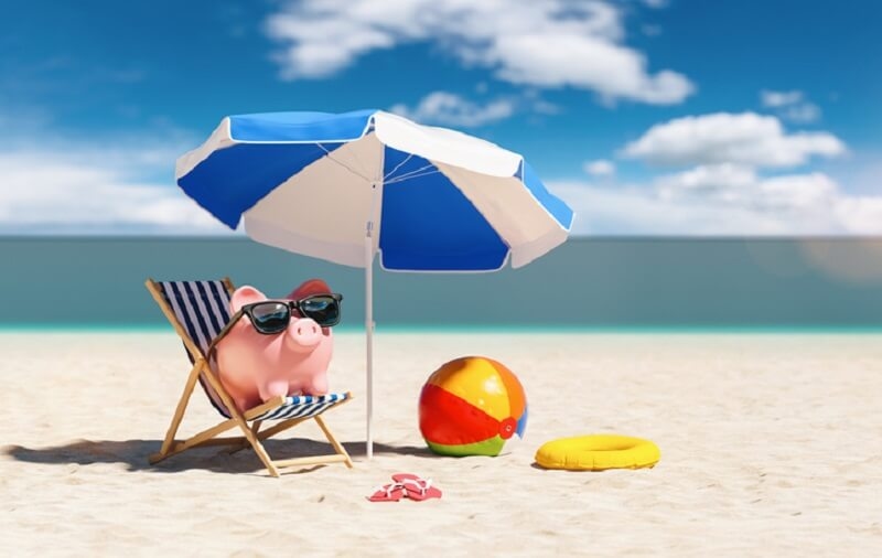 beach chair on the Beach with umbrella