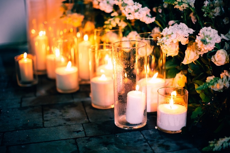 wedding ceremony decoration with candles