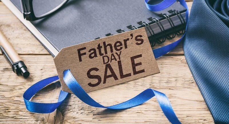 fathers day sale tag on desk