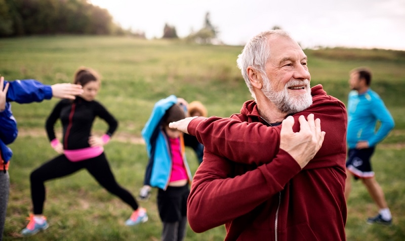 group of people doing exercise