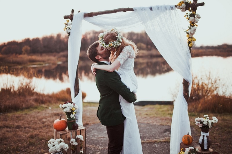 bride and groom on wedding ceremony