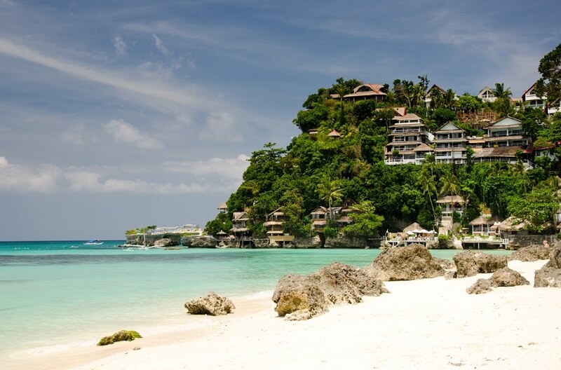 view of sea beach on Boracay, Philippines