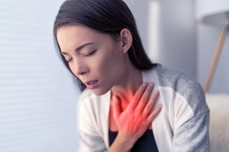 Woman suffering from Pneumonia