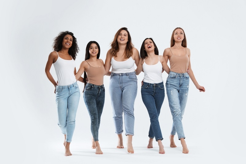 Group of women with different body types