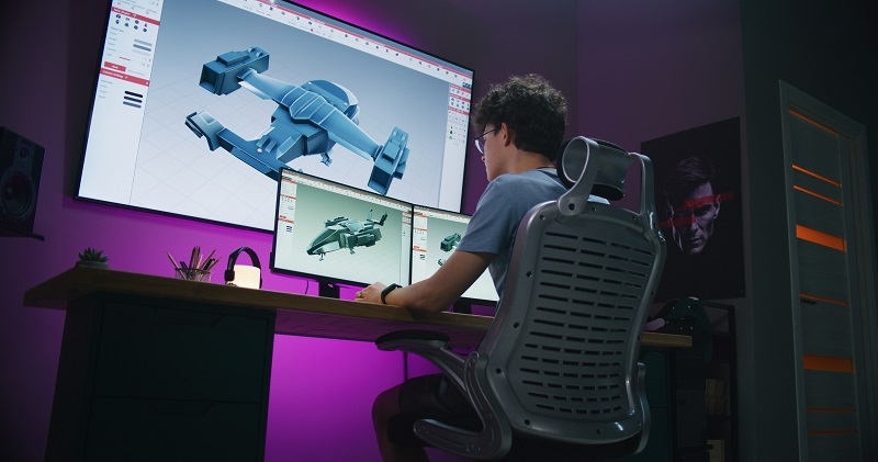 nage designer creates aircraft 3D visualization and prototype