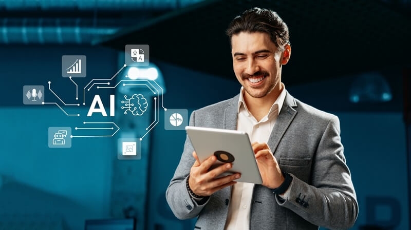 businessman working on Agentic Ai model