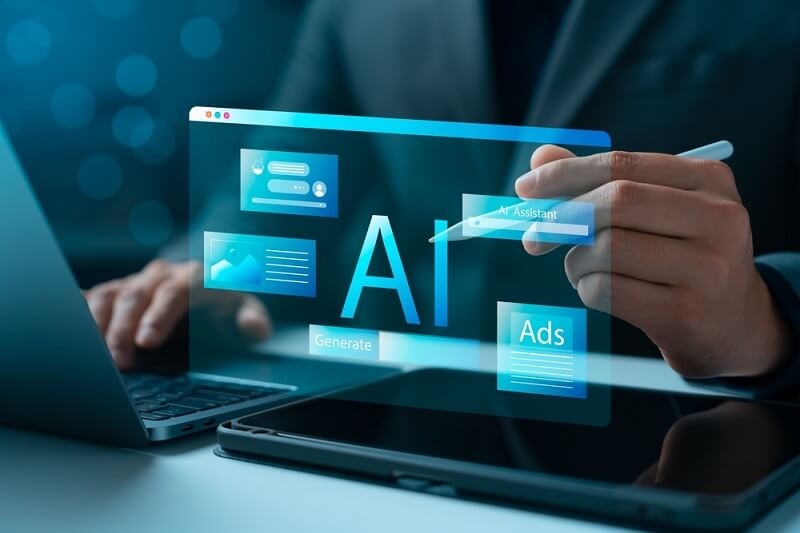 businessman selecting AI literacy among employees
