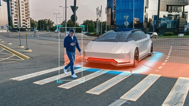 AI driving system on road