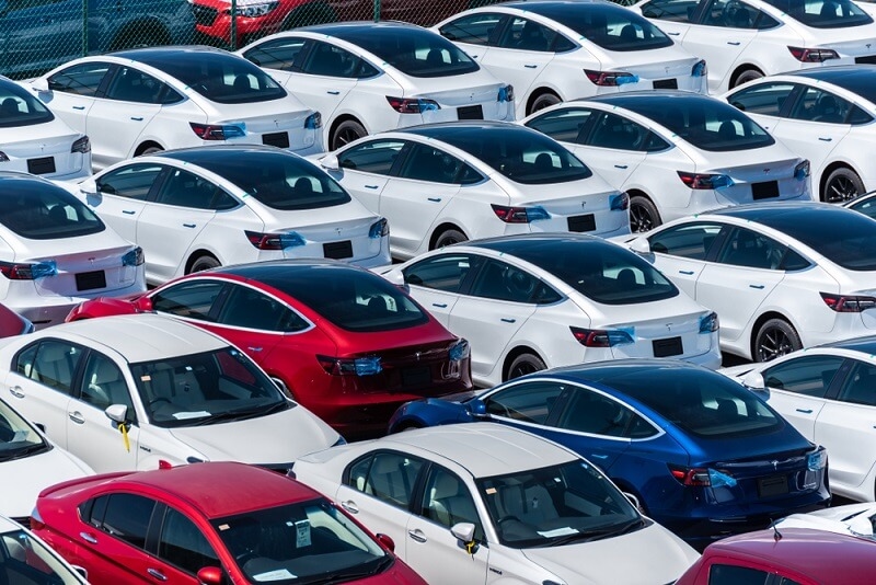 car in yard for import