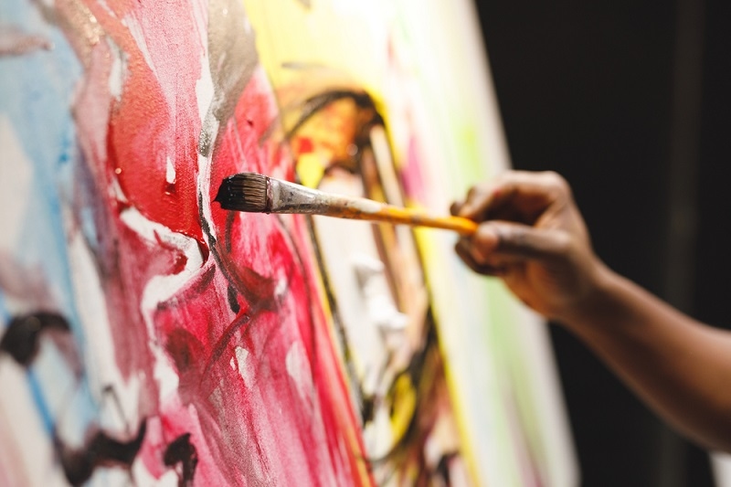 African artist making art