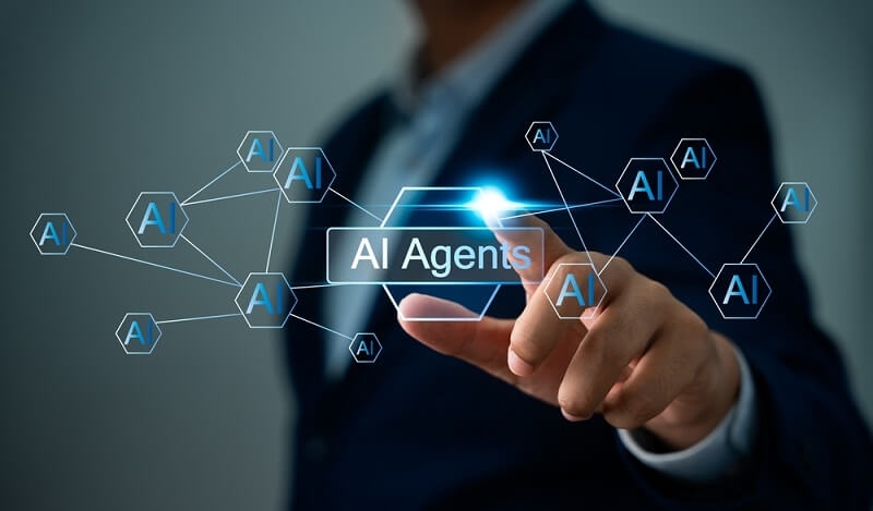 businessman showing AI Agent trends