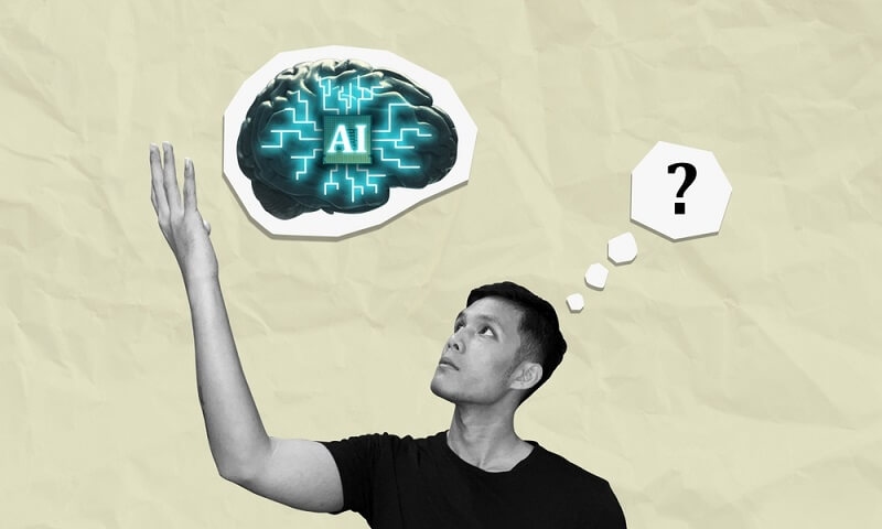 art of man using AI 