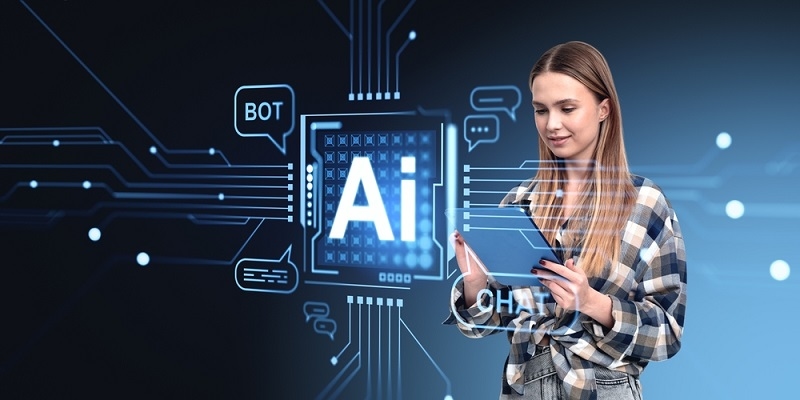 woman learning from ai