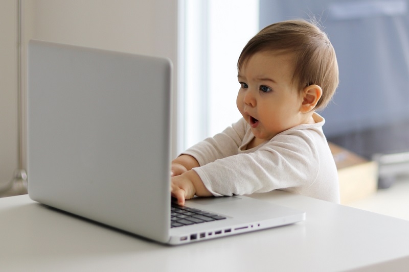 baby with laptop