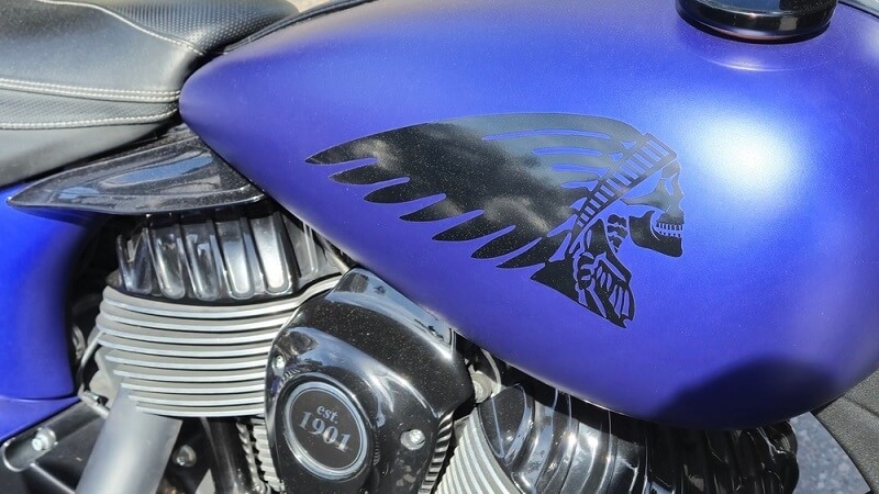 personal branding decal on blue color bike