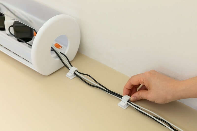 cables managed with cable clips