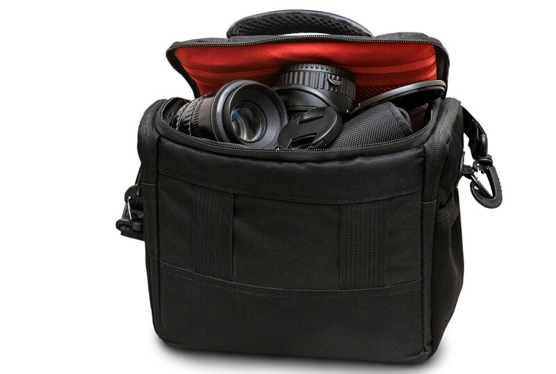 camera accessories in bag