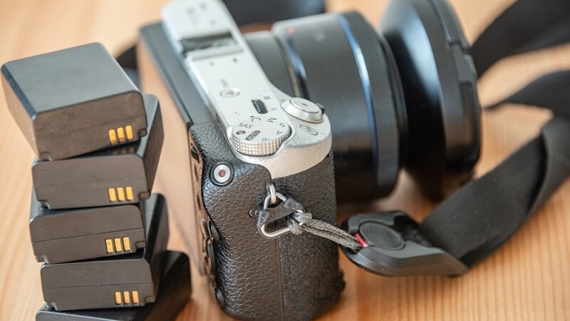 camera with faded battery
