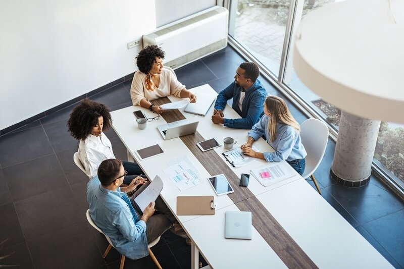 people sitting in career development training session in workplace