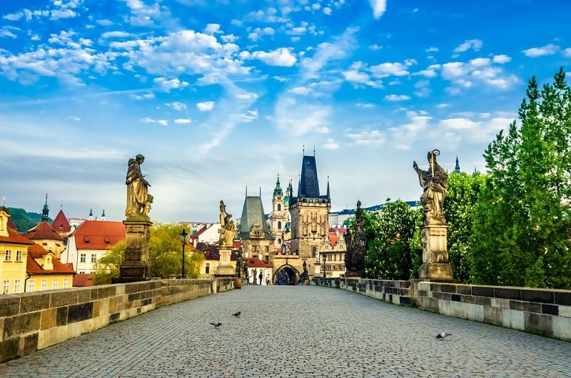view of charles bridge in lesser town