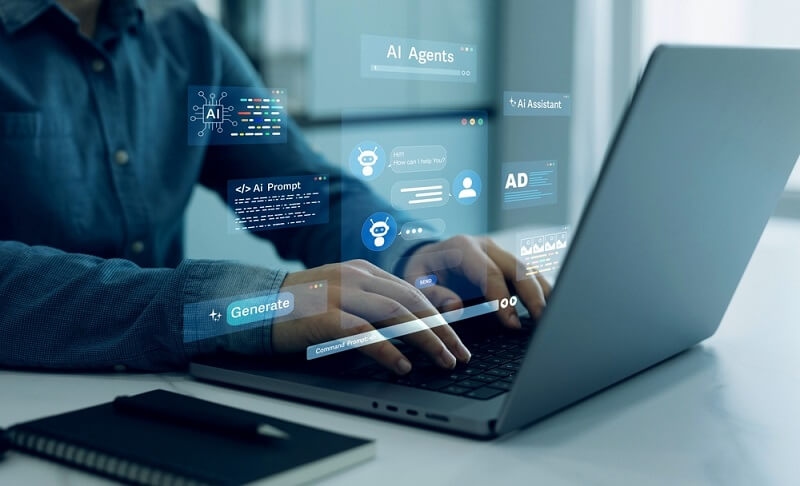 employee working with help of AI Agents