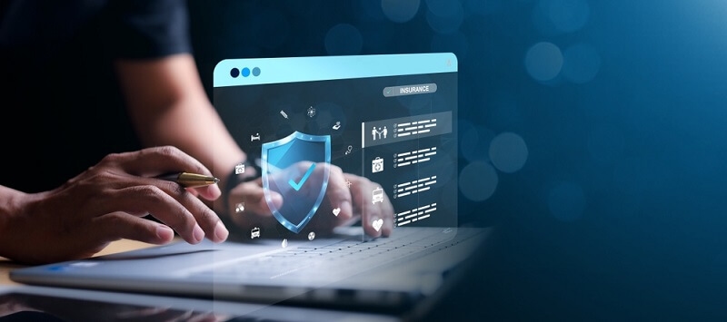 man comparing online quotation