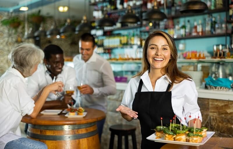 chef presenting spanish tapas 