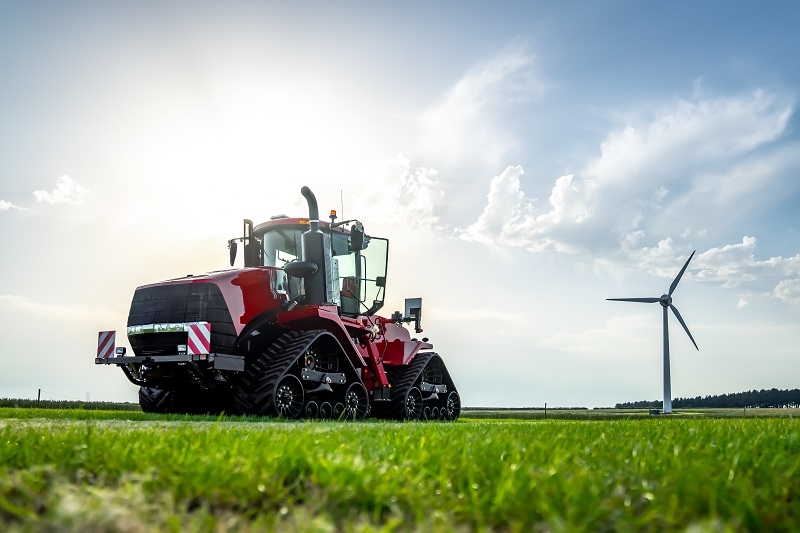 agricultural field with wind turbine electric generator