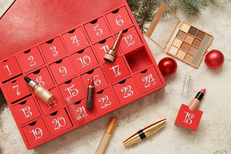 cult beauty advent calendar with makeup tools