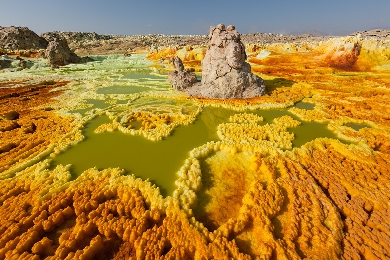 danakil depression dallol volcano colorful acid sulfur lake