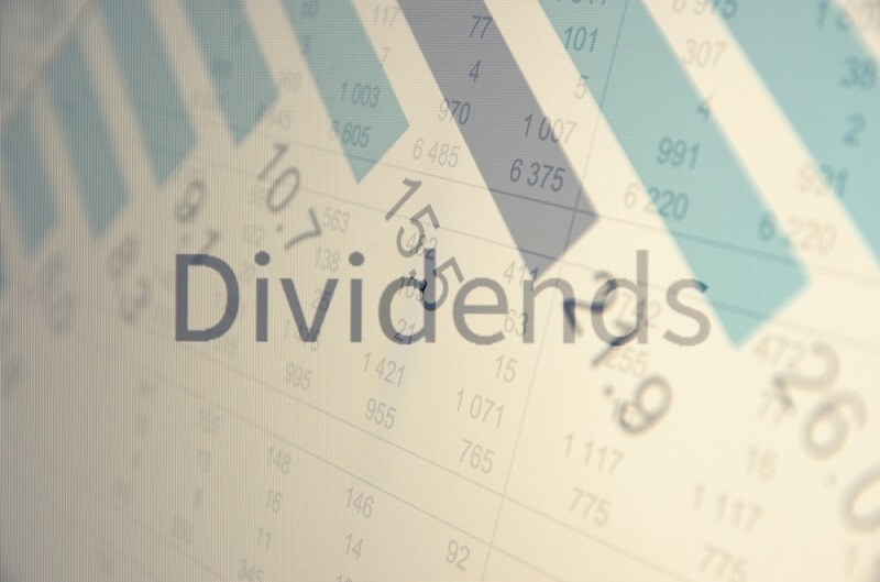 dividends graph with bars graph 