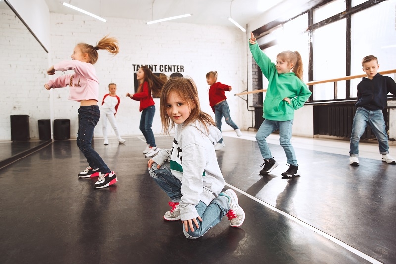 . Children showing aerobic element.