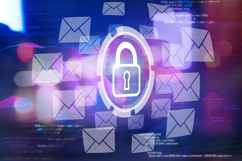 email security and encryption, cyber security internet and networking concept, anti spam