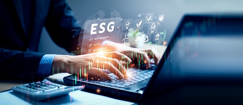Environmental stocks and funds. ESG environmental social governance investment business concept