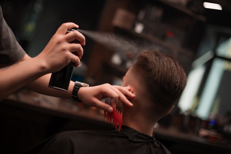 man after getting fade hair cut