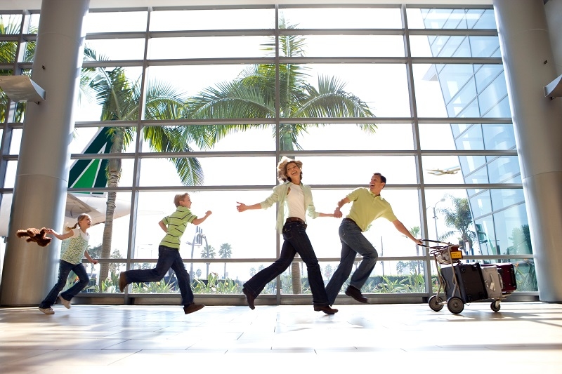 family, travel, airport