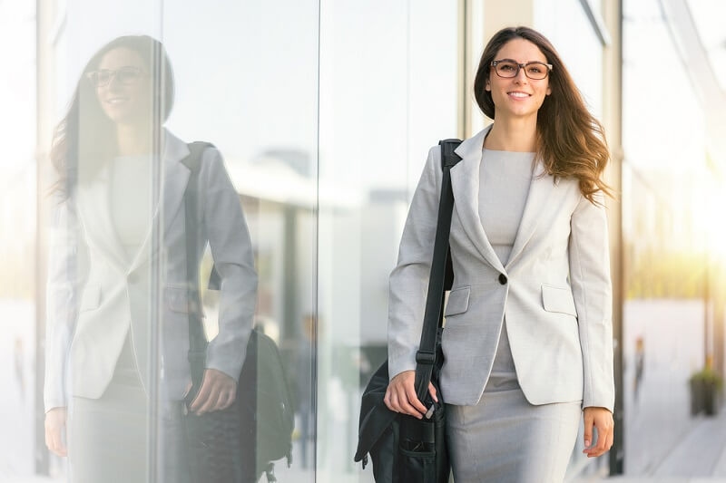office working feminists wearing eye glasses