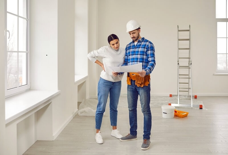 woman visting builder past projects work before buying flat
