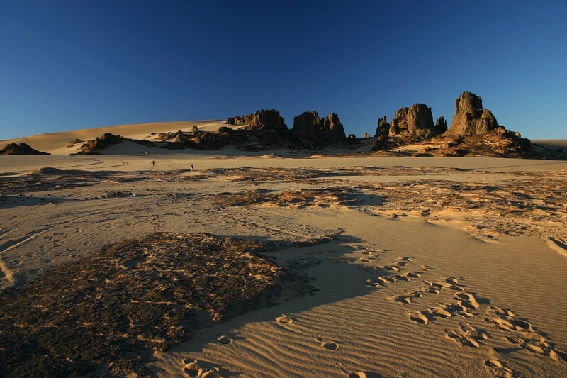 footprints in mountains trails