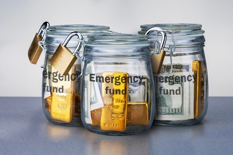 emergency fund locked in glass jar