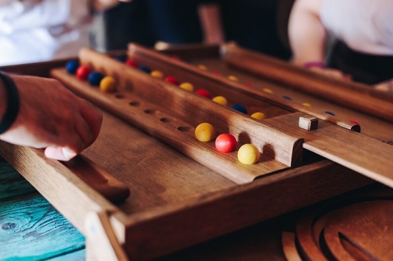 teen playing games in night party