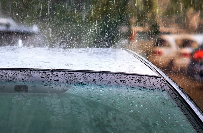 hail on car rooftop 