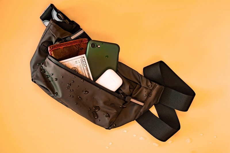 small leather bag for water protection